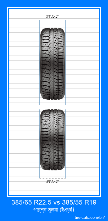 385/65 R22.5 vs 385/55 R19 ইঞ্চি গাড়ির টায়ার সামনের তুলনা